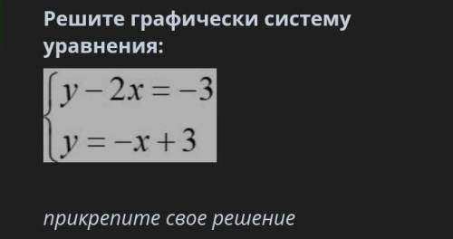 Решите графически систему уравнения: ￼﻿прикрепите свое решение СОООР​