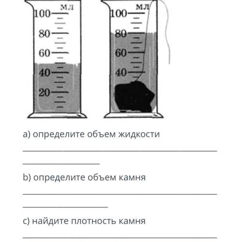 ОСТАЛОСЬ 18 МИНУТ Я №1. На рисунках показана камень, помещенная в мензурку с водой. Масса камня равн