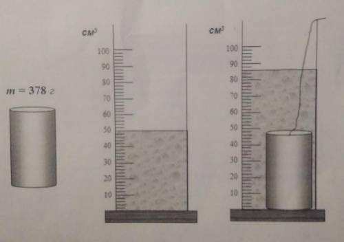 6. На рисунке показано тело, помещенное в мензурку с водой. Масса тела указана на рисунке.​ Определи
