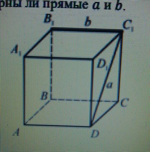 Дан куб ABCDA1B1C1D1. установить ,перпендикулярны ли прямые а и b ​(докажите)