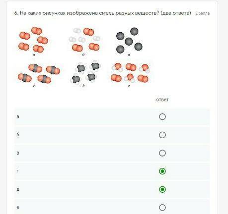 На каких рисунках изображена смесь разных веществ