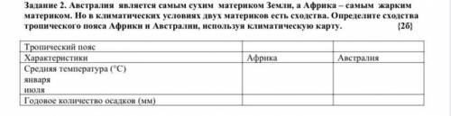 Задание 2. Австралия является самым сухим материком Земли, а Африка – самым жарким материком. Но в к