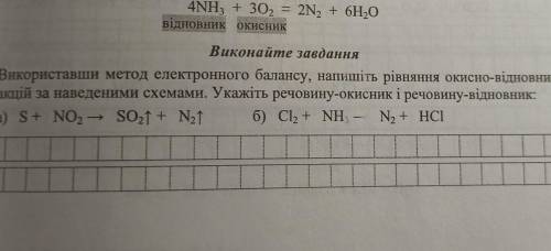 Використавши метод електронного балансу, напишіть рівняння окисно-відновних ре- акцій за наведеними