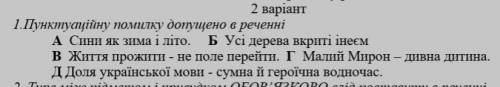 Пунктуаційну помилку допущено ​