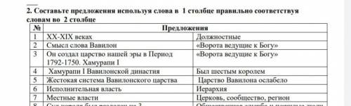 Составьте предложения используя слова в 1 столбце правильно соответствуя словам во 2 столбце