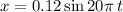 x = 0.12 \sin20 \pi \: t