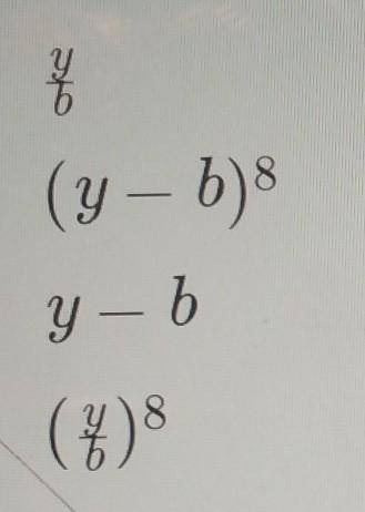 Укажите выражение, тождественно равное выражению:y8/b8Укажите правильный вариант ответа​