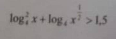 Решить уравнение: log²4 x+log4 x^1/2 > 1,5