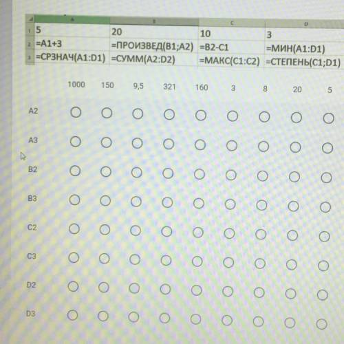 После изучения темы «Встроенные функции в Microsoft Excel» Аскару дано задание вычислить значения в