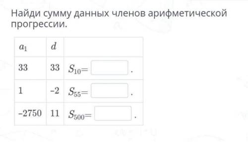 найдите сумму данных членов арифметической прогрессии