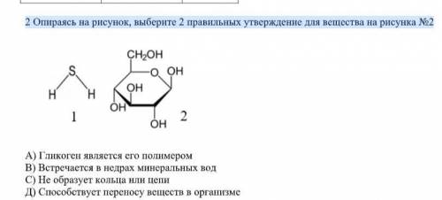 2 Опираясь на рисунок, выберите 2 правильных утверждение для вещества на рисунка №2