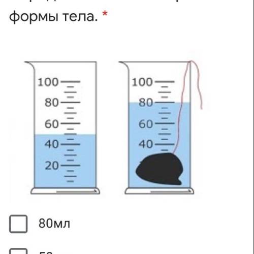 Определите объём неправильной формы тела.