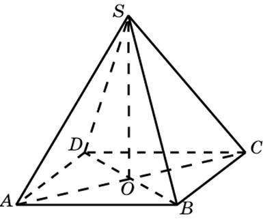 SABCD - правильная четырехугольная пирамида. Все ребра равны 1. Найти расстояние от вершины S до пло