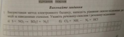 Використавши метод електронного балансу напишіть рівняння окисно-відновних реакцій за наведеними схе