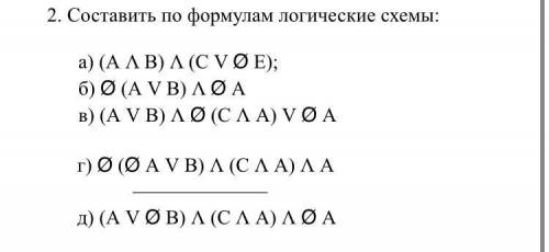 нужно составить по формулам логические схемы