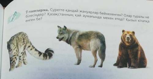 7-тапсырма. Суретте қандай жануарлар бейнеленген? Олар туралы не білесіңдер? Қазақстанның қай аумағы