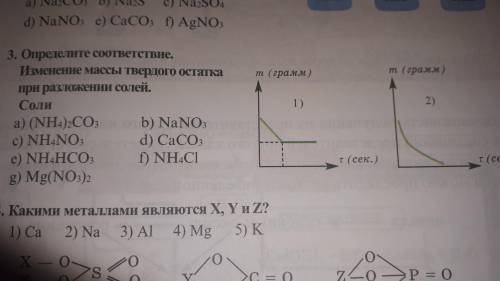 Определите соответствие. Изменение массы твердого остатка при разложении солей.