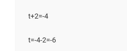 Дана функция y=−t+2. При каких значениях t значение функции равно 4? t= .