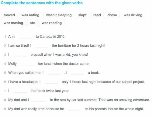 Complete the sentences with the given verbs