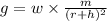 g = w \times \frac{m}{(r + h) ^{2} }