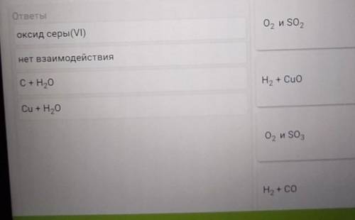 Установите соответствие между реагирующими веществами и продуктами их взаимодействия