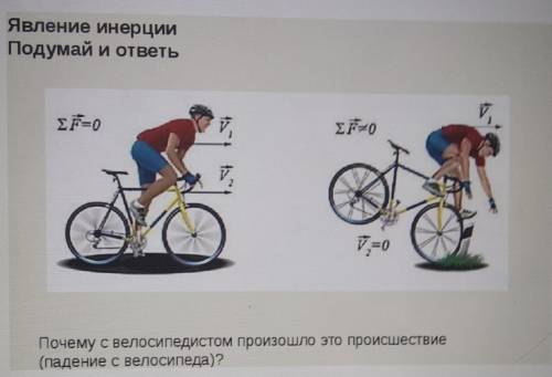 3. Явление инерцииПодумай и ответыEF=0Ў,EF=0к ,Почему с велосипедистом произошло это происшествие(па