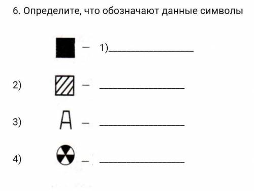 6. Определите, что обозначают данные символы