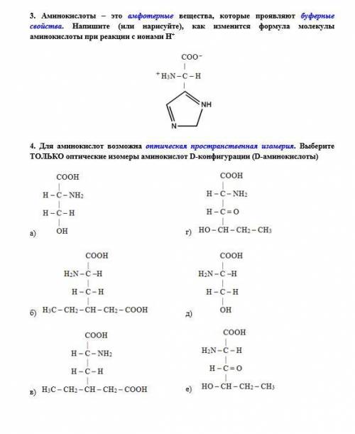 Решить по теме «Аминокислоты», «Белки», «Структура органических веществ»