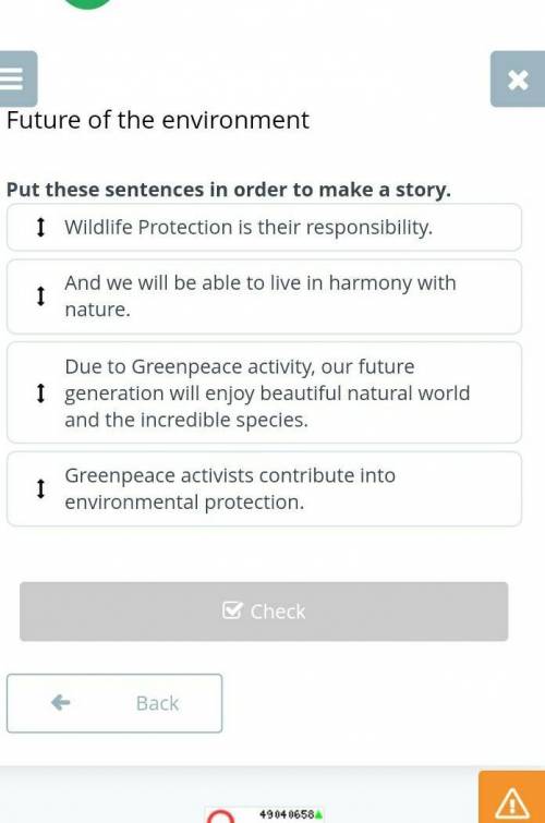 Future of the environment Put these sentences in order to make a story.Wildlife Protection is their