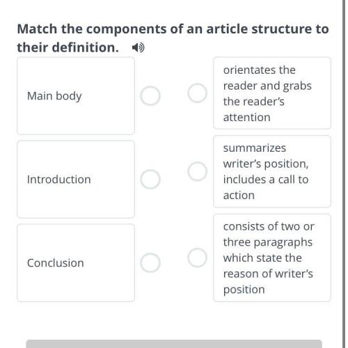 кто может:) match the components of an article structure to their definition