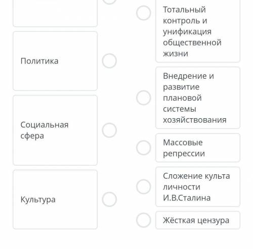 1. Соотнесите, каковы были проявления и мероприятия политики командно- административной системы в 20