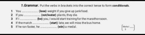 1. put the verbs in brackets into correct tense to from conditionals​