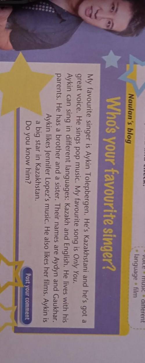 2 5. R6 Read the email and answer the questions.1 Where is Aykin Tolepbergen from? 4 Has he got any