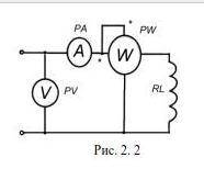 Для определения параметров катушки ВЕ используются вольтметр РУ, амперметр РА и ваттметр Р\, включе