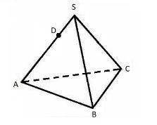 Все грани пирамиды sabc равны 1. найдите расстояние от точки d до bc. 2SD=DA