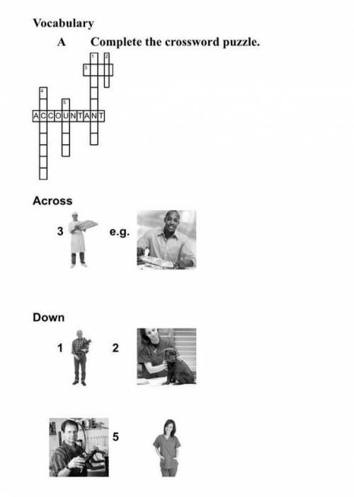 Vocabulary complete the crossword puzzle.Accountant 30б​