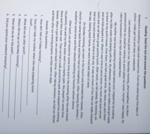 1. How did I feel on Friday morning? 2. How did I help my mother when she was preparing somefood?3.