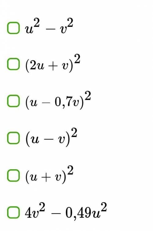 Выбери квадрат разности.(Может быть несколько вариантов ответа!)​