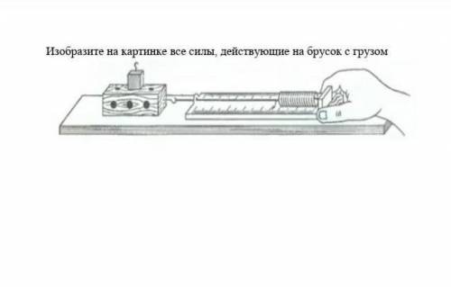 Изобразите на картинке все силы, действующие на брусок с грузом.​