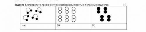 Определите где на рисунке изобрежены простые и сложные вещества ​