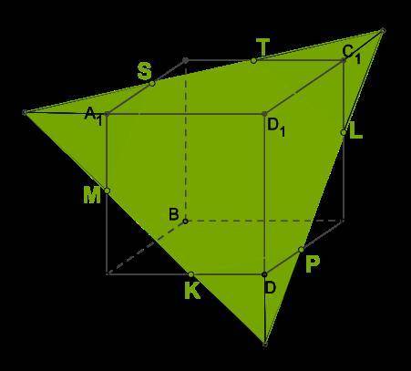 Определи взаимное расположение данной прямой и плоскости. Прямая DD1 и плоскость (ABC): Прямая LP и