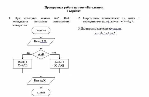 Самостоятельная работа по теме Ветвления