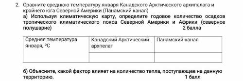 Сравните среднюю температуру января Канадского Арктического архипелага и крайнего юга Северной Амери