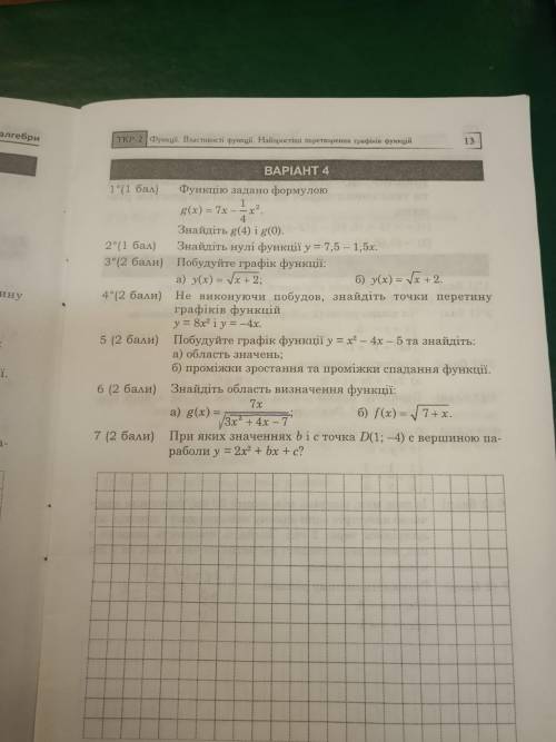 функції властивості функцій найпростіші перетворення графіків функцій. 9 клас алгебра кр 4 варіант