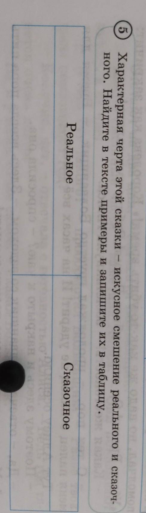 Характерная черта этой сказки - искусное смешение реалного и сказочного. Найди в тесте примеры и зап