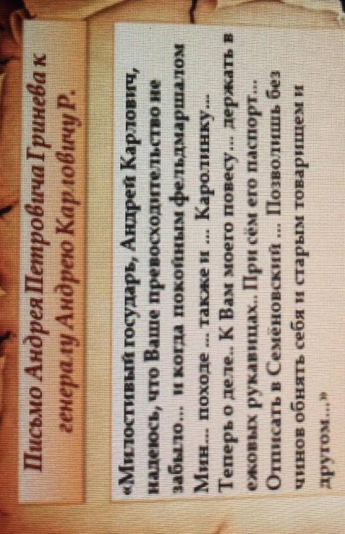 Напишите письмо Андрею Петрову Гриневу, в котором докажите, что он воспитал настоящего дворянина.