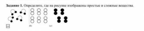 Задание 1. Определите, где на рисунке изображены простые и сложные вешества.​