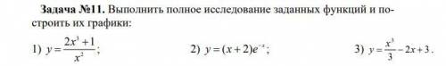 Выполнить полное исследование заданных функций и построить их графики: