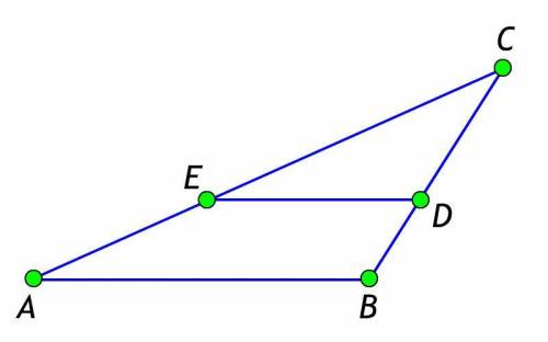 В треугольнике ABC провели отрезок ED так, что два треугольника оказались подобными. Определите, чем