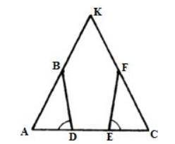 1.        На рисунке АK=KС, АЕ=DC, ∠BDA =∠FEC . Докажите, что AB=CF.​